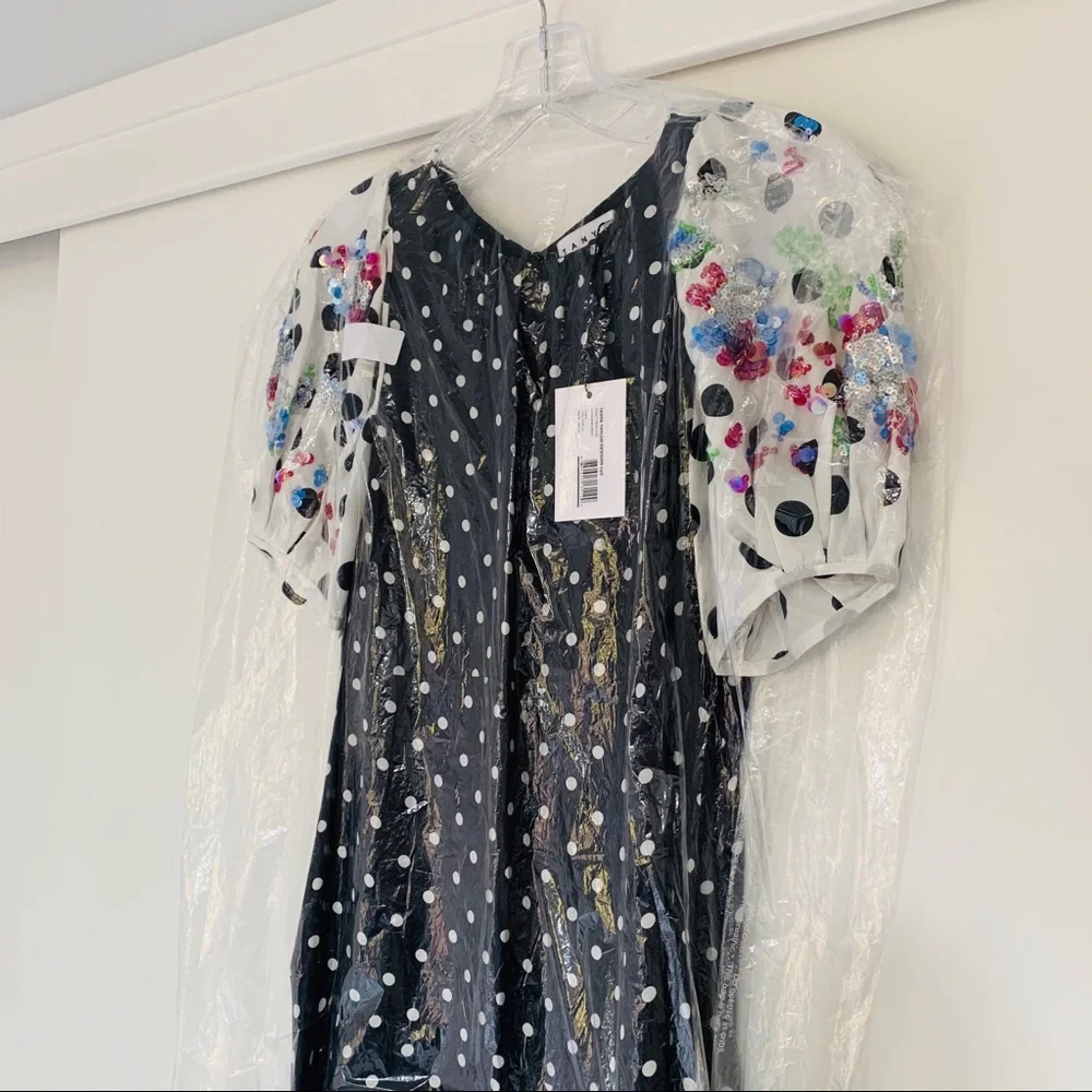 NWT TANYA TAYLOR Cassandra‎ Dress, Black Polka Dot - Picture 10 of 10
